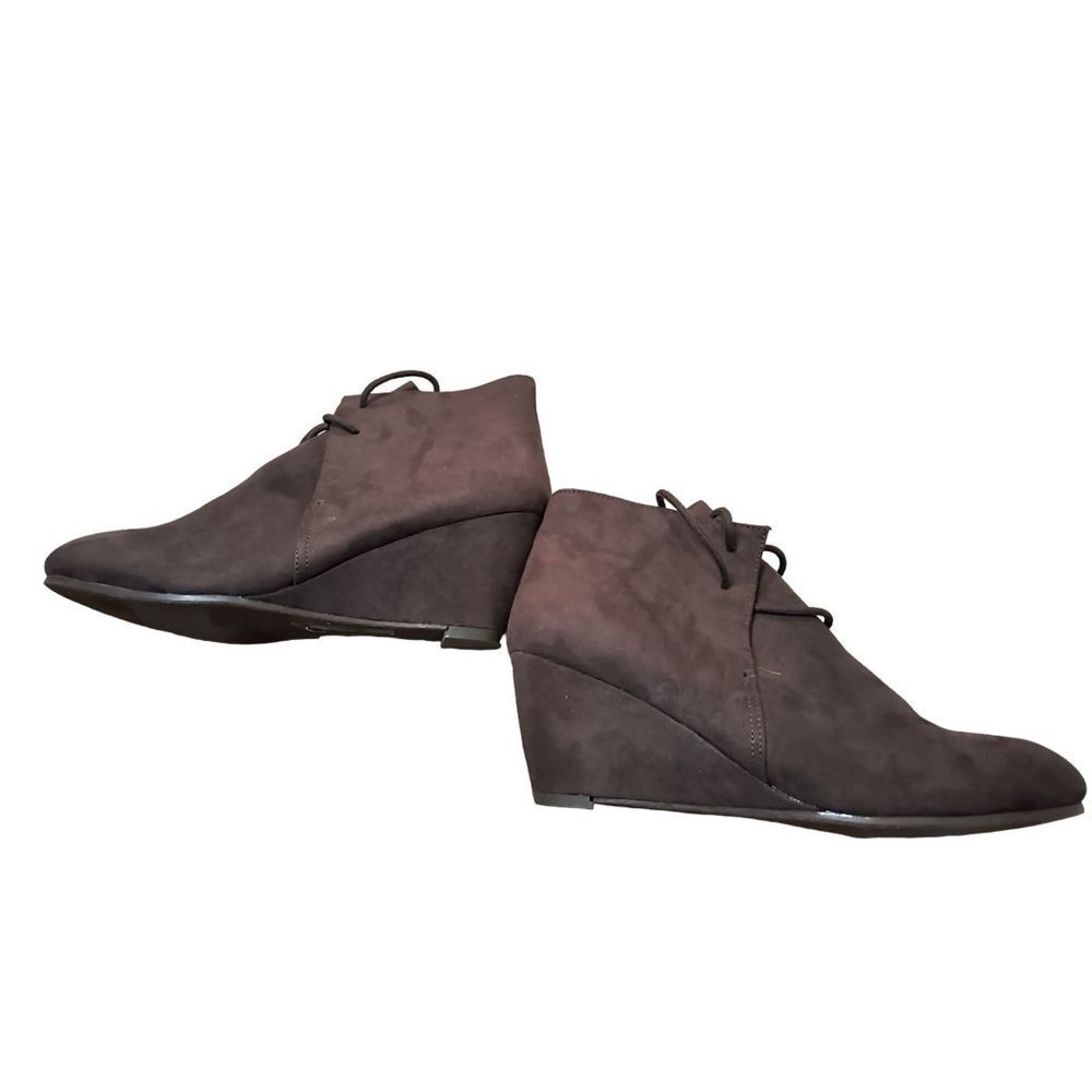 New Direction Cedar Lace Up Wedge Bootie Brown Women's Size 9
